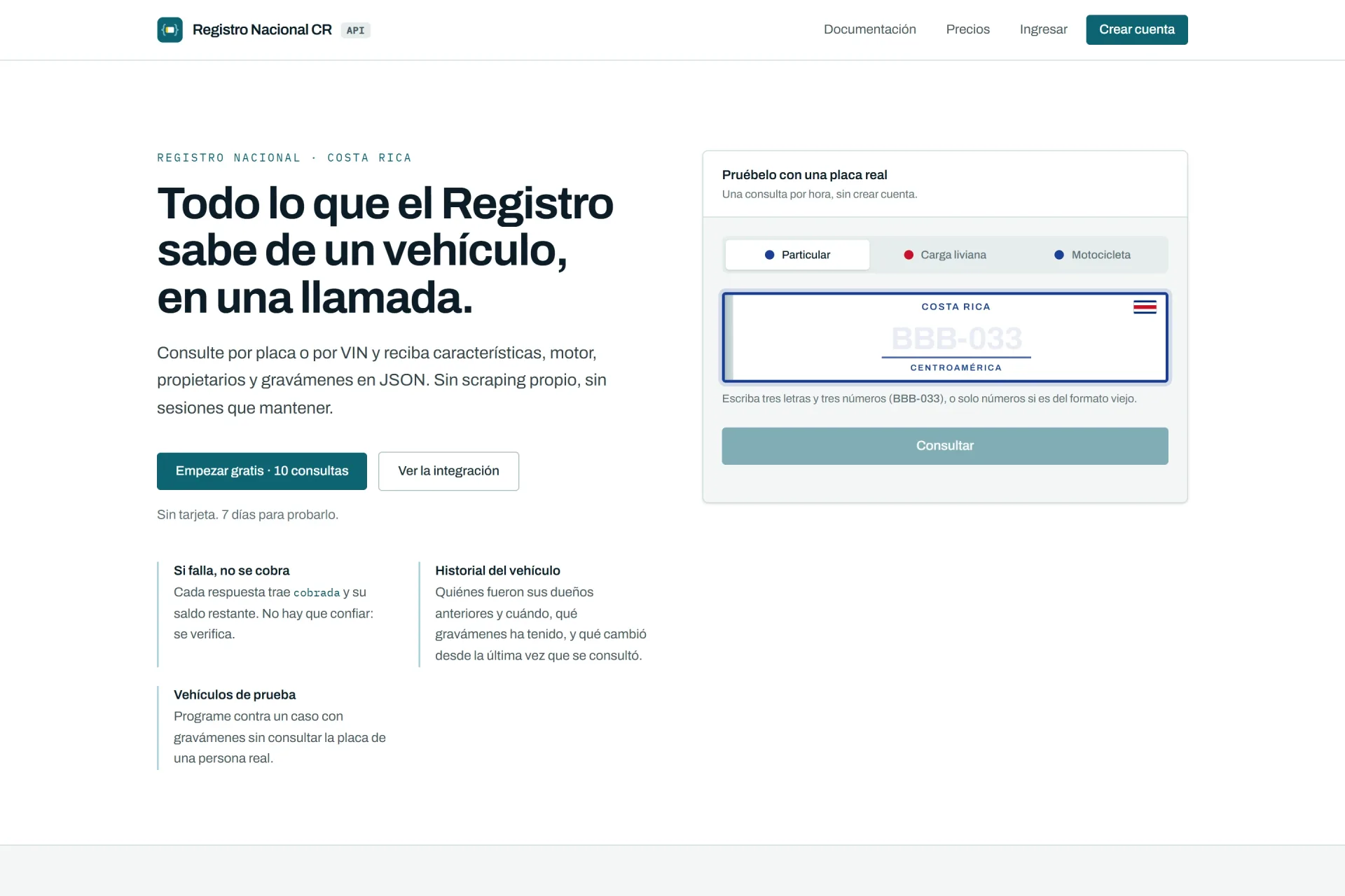 rnp.egobytes.com homepage, the Costa Rica plate API
